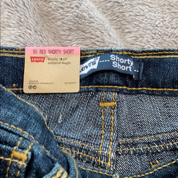 Levi’s Shorty Shirt Dark Blue Denim Shorts Girls - Picture 5 of 5